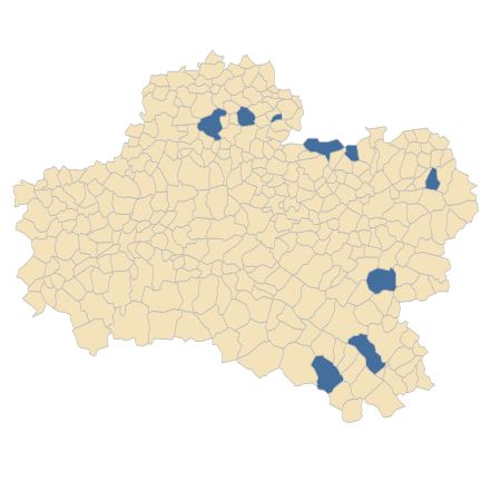 Répartition de Rubus idaeus L. dans le Loiret