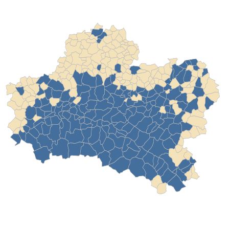 Répartition de Rumex acetosella L. dans le Loiret