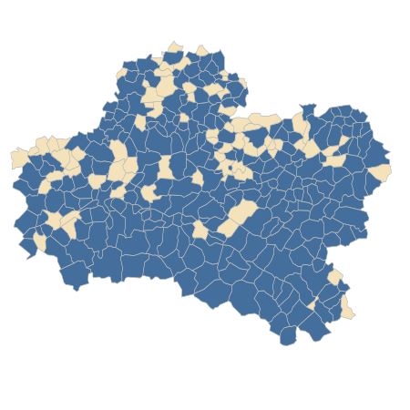 Répartition de Rumex obtusifolius L. dans le Loiret