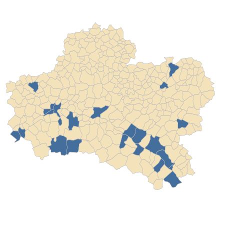 Répartition de Rumex pulcher L. dans le Loiret