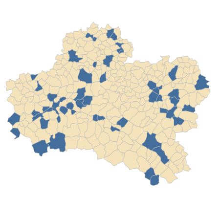 Répartition de Arum italicum Mill. dans le Loiret