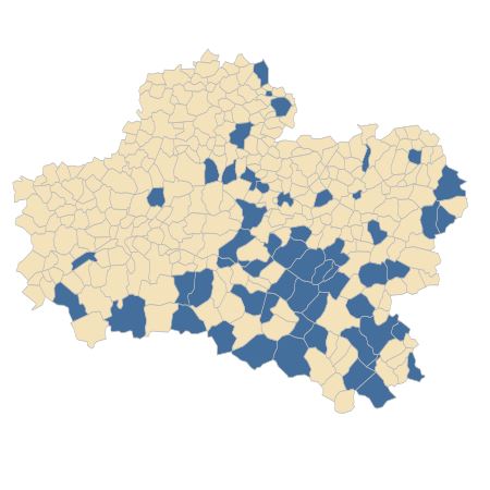 Répartition de Scirpus sylvaticus L. dans le Loiret