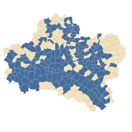 Répartition de Asparagus officinalis L. dans le Loiret