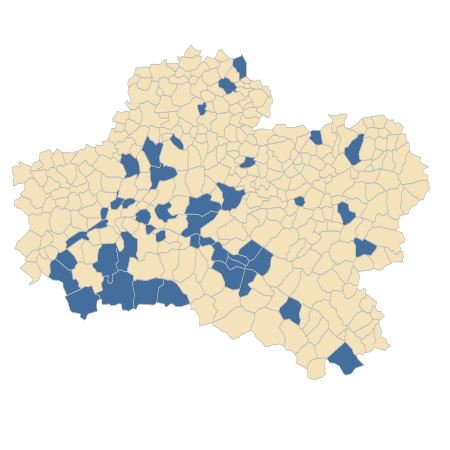 Répartition de Senecio viscosus L. dans le Loiret