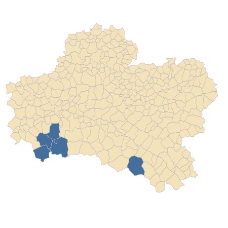 Répartition de Asphodelus albus Mill. dans le Loiret