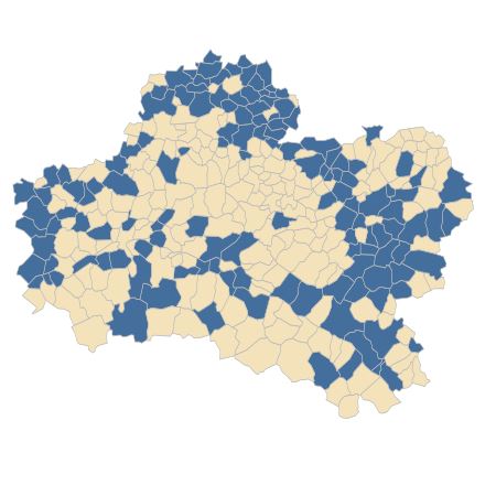 Répartition de Silene vulgaris (Moench) Garcke dans le Loiret