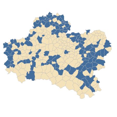 Répartition de Silene vulgaris (Moench) Garcke subsp. vulgaris dans le Loiret