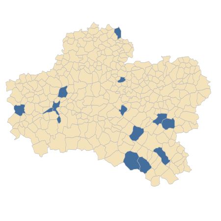 Répartition de Asplenium adiantum-nigrum L. dans le Loiret