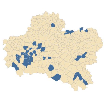 Répartition de Solidago canadensis L. dans le Loiret