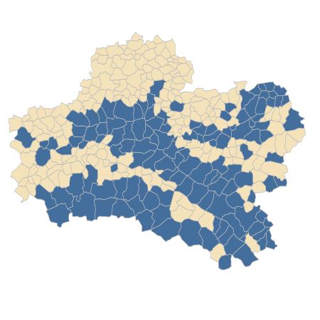 Répartition de Solidago virgaurea L. dans le Loiret