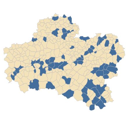 Répartition de Asplenium ruta-muraria L. dans le Loiret