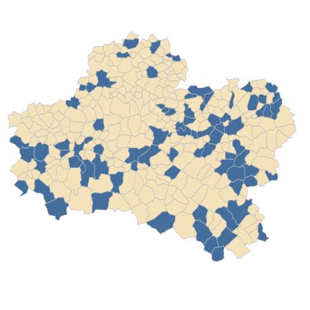 Répartition de Sonchus arvensis L. dans le Loiret