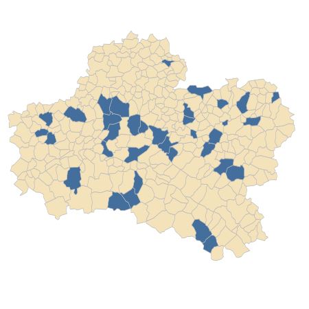 Répartition de Sorbus aucuparia L. dans le Loiret