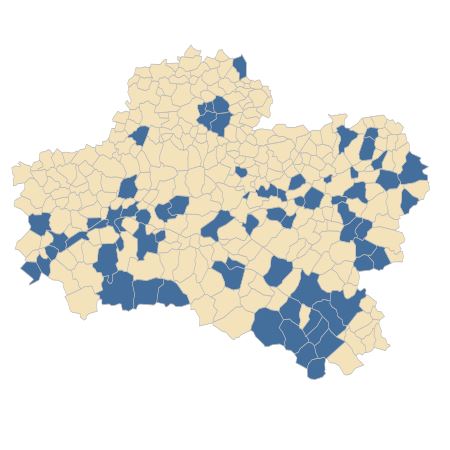 Répartition de Asplenium trichomanes L. dans le Loiret