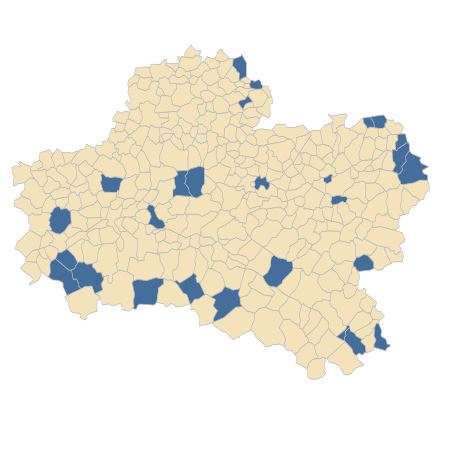 Répartition de Sparganium emersum Rehmann dans le Loiret