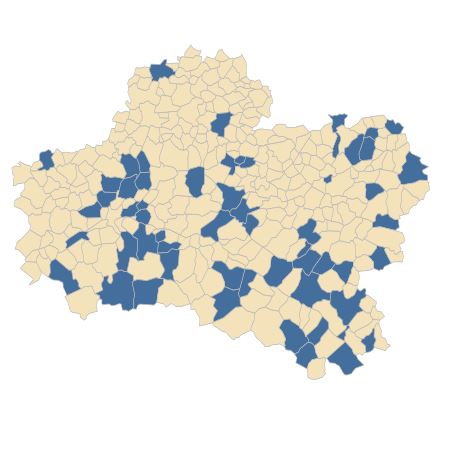 Répartition de Sparganium erectum L. dans le Loiret