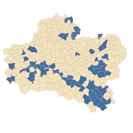 Répartition de Astragalus glycyphyllos L. dans le Loiret