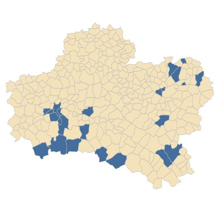 Répartition de Sporobolus indicus (L.) R.Br. dans le Loiret