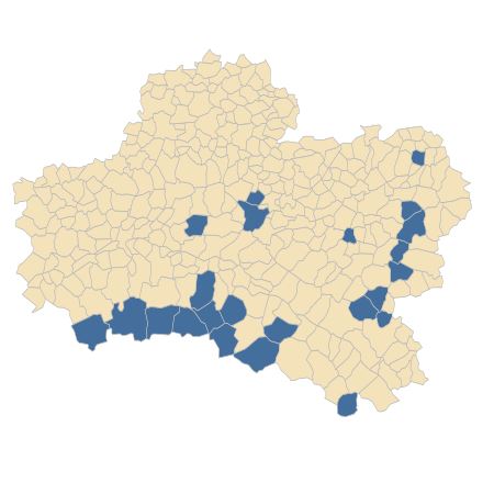 Répartition de Stachys arvensis (L.) L. dans le Loiret