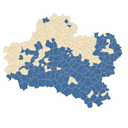 Répartition de Stellaria graminea L. dans le Loiret