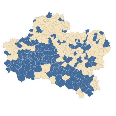 Répartition de Tanacetum vulgare L. dans le Loiret