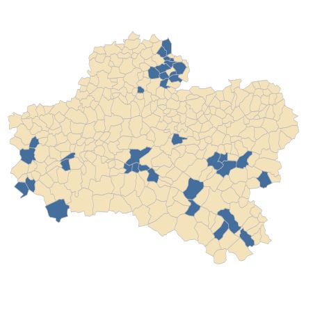 Répartition de Taraxacum erythrospermum Andrz. ex Besser dans le Loiret