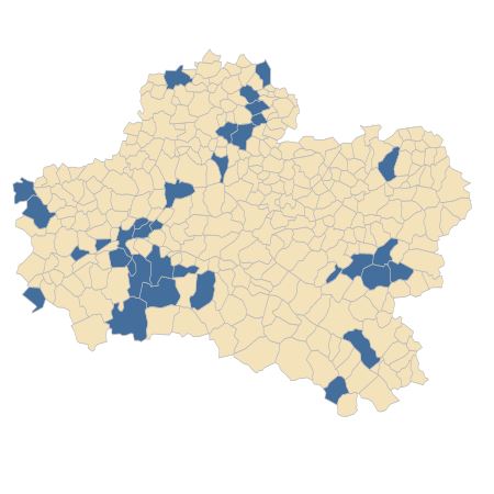 Répartition de Taxus baccata L. dans le Loiret