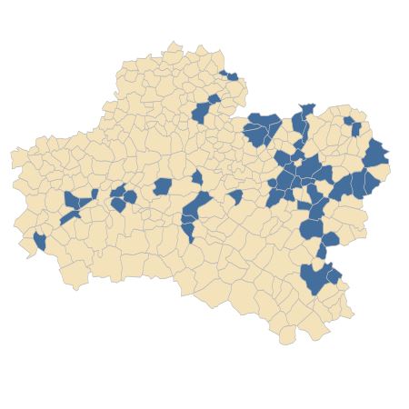 Répartition de Thalictrum flavum L. dans le Loiret