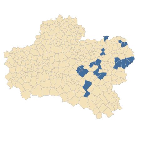 Répartition de Thlaspi alliaceum L. dans le Loiret