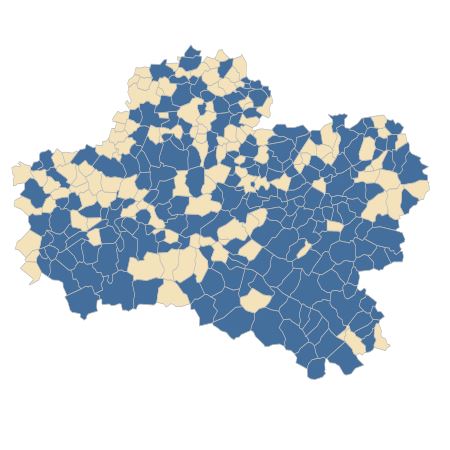 Répartition de Torilis japonica (Houtt.) DC. dans le Loiret