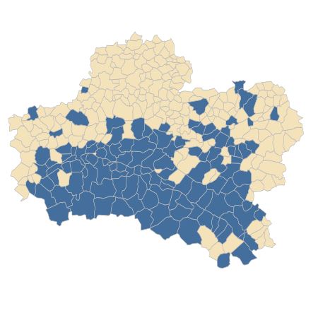 Répartition de Trifolium arvense L. dans le Loiret