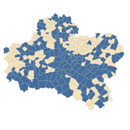 Répartition de Trifolium dubium Sibth. dans le Loiret