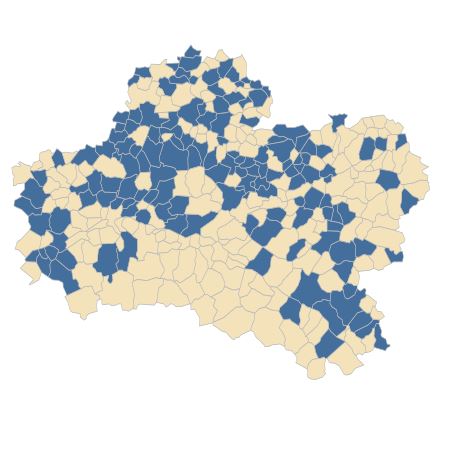 Répartition de Trifolium fragiferum L. dans le Loiret