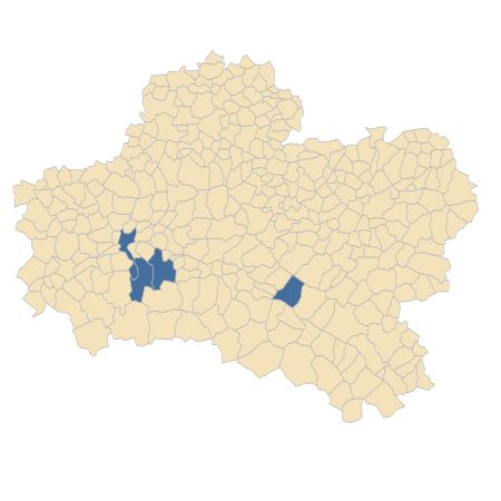 Répartition de Trifolium glomeratum L. dans le Loiret