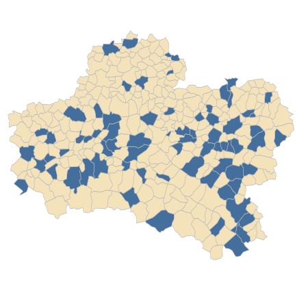 Répartition de Tussilago farfara L. dans le Loiret