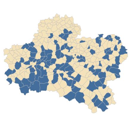 Répartition de Typha latifolia L. dans le Loiret