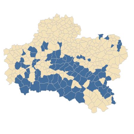 Répartition de Ulex minor Roth dans le Loiret