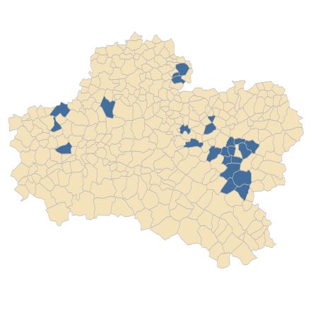 Répartition de Blackstonia perfoliata (L.) Huds. dans le Loiret