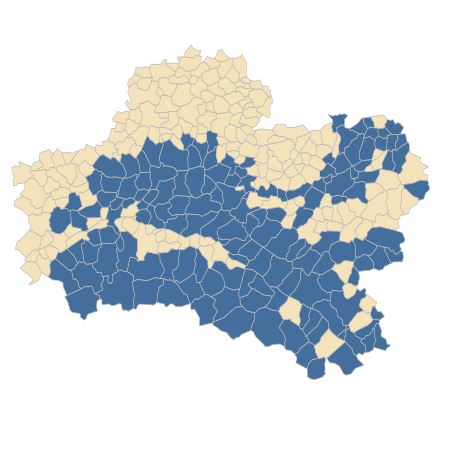 Répartition de Avenella flexuosa (L.) Drejer dans le Loiret