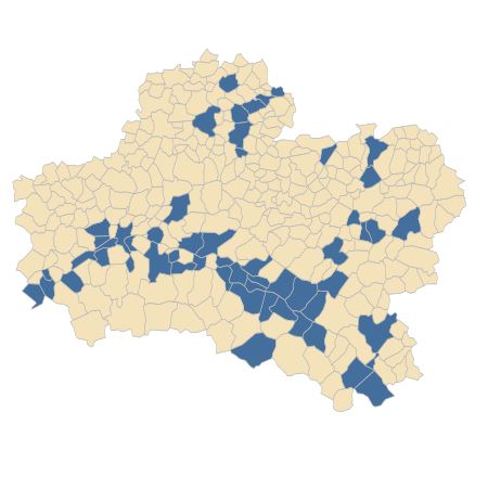 Répartition de Verbascum pulverulentum Vill. dans le Loiret