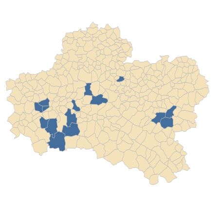 Répartition de Veronica acinifolia L. dans le Loiret