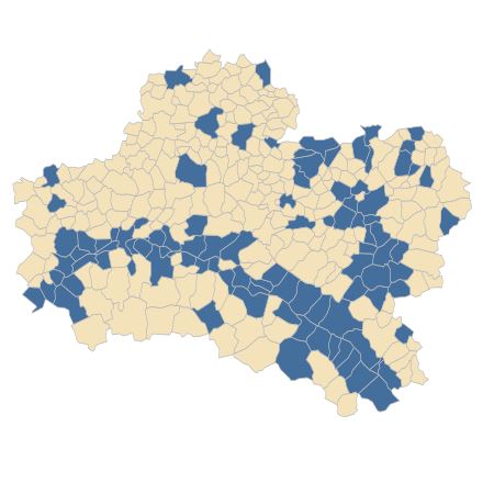 Répartition de Veronica anagallis-aquatica L. dans le Loiret