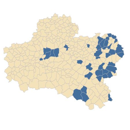 Répartition de Veronica montana L. dans le Loiret