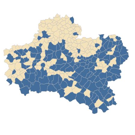 Répartition de Veronica officinalis L. dans le Loiret