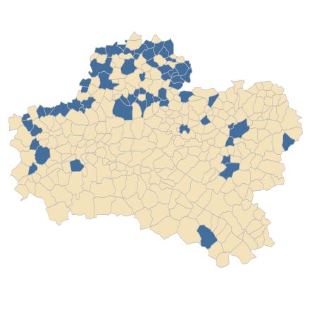 Répartition de Veronica polita Fr. dans le Loiret