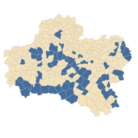 Répartition de Veronica scutellata L. dans le Loiret