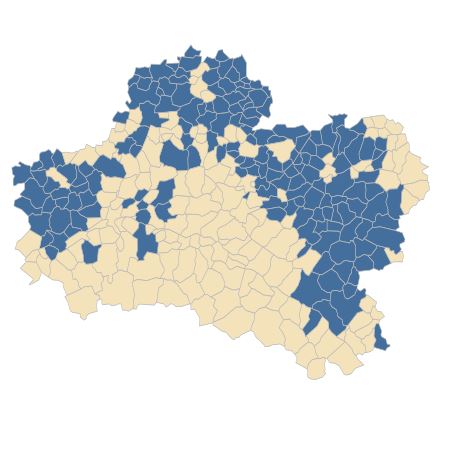 Répartition de Viburnum lantana L. dans le Loiret