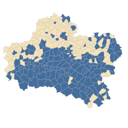 Répartition de Ervilia hirsuta (L.) Opiz dans le Loiret