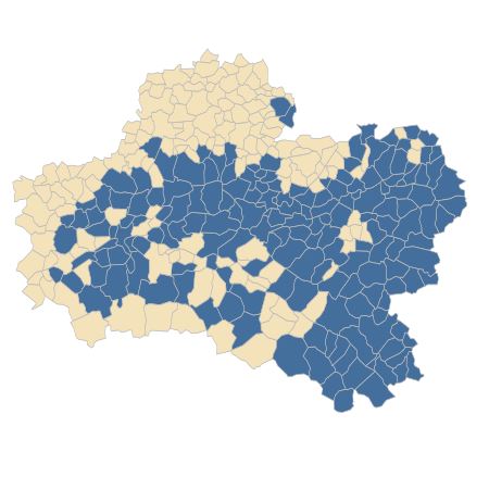 Répartition de Vicia sepium L. dans le Loiret