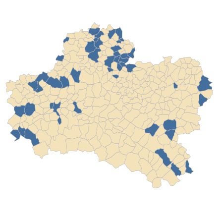 Répartition de Vicia tenuifolia Roth dans le Loiret